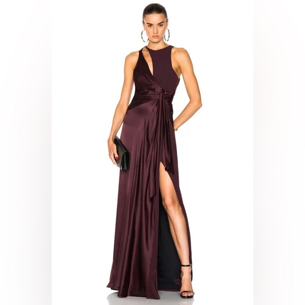 CINQ A SEPT Clemence Silk Gown in Vino 12